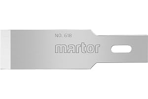 MARTOR 10 x mejselblad, ersättningsblad till GRAFIX 502 skalpell, skärkniv, längd 46 mm, vassa, i magasin, NR. 618