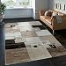 Produktbild PHC Edler Designer Teppich Kariert Kurzflor in Braun Beige Creme Meliert, Grösse:160x230 cm