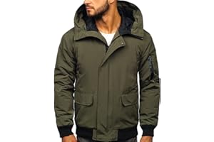 BOLF Hombre Chaqueta Acolchada de Invierno Cierre de Cremallera Cuello Elevado Ropa de Abrigo Jacket Cazadora Ocio Deporte Fitness Estilo Casual Mix 4D4