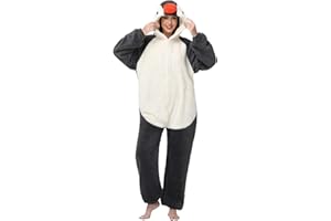 chuangminghangqi Einteiliger Schlafanzug Unisex Lang Winter Einteiler Tierkostüm Erwachsene Kostüm Jumpsuit Damen mit Reißverschlüsse Locker und Bequem Pyjama Fleece Onesie Kleidung Mit Kapuze