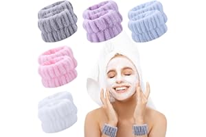 TRKETK 10 Pezzi Braccialetti da Donna per Il Lavaggio del Viso, Fascia Elastica da Polso per Spa Braccialetti Assorbenti Fasce da Polso da Asciugamano Elastico per Lavaggio Viso, Trucco, Doccia