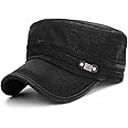 Glamorstar Unisex Cadet Army Cap Washed Cotton Twill Military Corps Hat Flat Top Cap