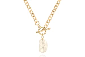 CANEVINKA Dainty 18K Gold Fashion Pendant Necklace Minimalist Geometric Link Chain Handmade Layering Jewelry for Women Girls