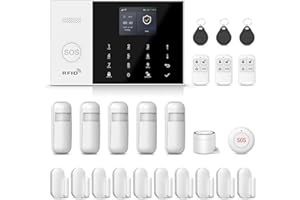 PGST Allarme Casa Senza Fili DIY - 4G/WiFi/GSM Sistema Allarme Casa, Sensori Porta/Finestra + Rilevatori Movimento, Allarme 120dB, App Tuya/Smart Life/Alexa/Google, Garanzia 1 Anno (nero)