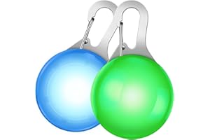 SERDA-RUN 2 szt. świecąca obroża dla psa, jasna obroża dla psa, migająca obroża dla psa z trzema trybami świecenia, sprawia, że Twój pies jest widoczny i bezpieczny (niebiesko-zielony)