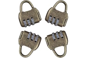 Csirnto 4 Pezzi Lucchetto Combinazione Lucchetto Valigia Lucchetto Armadietto Retrò Lucchetti con Combinazione a 3 Cifre Blocco Armadietto Palestra per Zaini Borse Valigie Borse Sportive