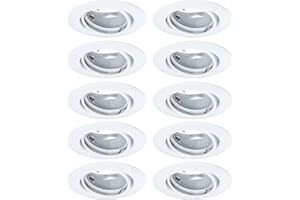 ‎PAULMANN Paulmann 93400 Einbauleuchte Base rund schwenkbar max. 10x10W Einbaustrahler ohne Leuchtmittel Weiß Einbaulampe Metall Deckenspot GU10