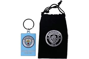 Official MANCHESTER CITY FC Blue Moon Keyring In Velvet Gift Bag