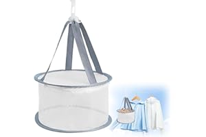 Srumvoat Peg Bag, Peg Basket for Washing Line with Hanger, Durable Mesh Peg Bag with Covers for Clothes Pegs and Laundry Storage, Windproof Hook for Outdoor and Indoor Use