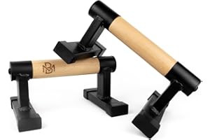 ‎MÜLLER & BLUM Müller & Blum Parallettes Holz, rutschfeste Liegestützgriffe, Premium Calisthenics Equipment für Indoor & Outdoor, gelenkschonende Push Up Bar Krafttraining, belastbare Handstand Griffe, Liegestütze
