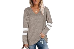 Famulily Striped Jumpers for Women UK Baggy Long Sleeve Pullover Sweater Tops S-XXL