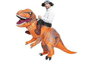 Rafalacy Inflatable Dinosaur Costume for Adult Blow up Ride-on T-rex Costume Funny Halloween Party Costume Dino Party Fancy Dress