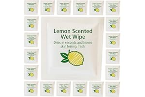 Lemon Wet Wipe Bundle - 100 Convenient Wipes for On-the-Go & Restaurants - Includes WoodzyCo Thank You Card