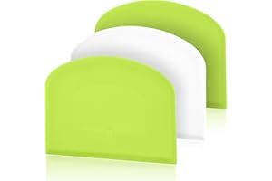 Yosemy 3pcs Spatola Pizza Tarocco Per Impasti Flessibile in Plastica PE Senza BPA Tagliapasta, Spigolo Vivo & Angoli Taglierino per Pane, Anti Scivolo Raschietto Taglia Impasto Pizza Pasta Fresca