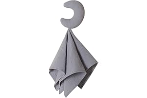 ZIGJOY Couverture de sécurité pour bébé Mousseline de Coton Nouveau-né Consolateur Doudou bébé pour Filles garçons Unisexe Grand Cadeau pour Tout-Petits Enfants Lune Gris
