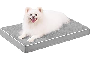 KSIIA Ortopedyczne legowisko dla małych psów, poduszka dla psa 73 x 45 x 7 cm, mata dla psa, nadaje się do prania, materac dla psa, zdejmowany, szary