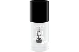‎SANTE NATURKOSMETIK SANTE Naturkosmetik 3-in-1 Base & Top Coat - 8 ml - vegan, 15-Free - Nagelhärter, Unterlack & Überlack - für langanhaltenden Nagellack - natürliche Inhaltsstoffe