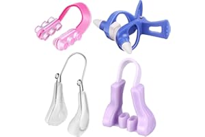 FRIENDA 4 Pieces Silicone Nose Clip Nose Clip Nose Bridge Slimming Clips Set Beauty Clip Tools for Women (Purple, Pink, Blue, Transparent)