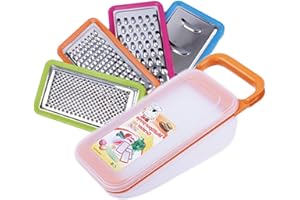Contiup 4 in 1 Set di grattugie per Formaggio con Contenitore per Verdure Tritatutto grattugie per Cucina grattugia di plastica (Arancione)