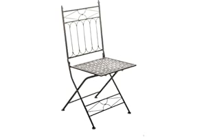 CLP Eisen-Klappstuhl ASINA in nostalgischem Design I Klappbarer Gartenstuhl mit edlen Verzierungen I erhältlich, Farbe:Bronze