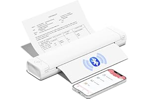 COLORWING M08F Stampante portatile Bluetooth, stampante termica piccola compatta, Stencil per smartphone, stampante portatile senza cartucce, stampante per cellulare A4 per viaggio e tatuaggi, compatibile con