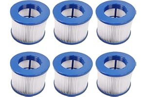 woejgo Lot de 6 cartouches filtrantes pour spa gonflable,Cartouche filtrante pour Clever Spa, filtre 75 x 100 mm, hauteur 75 mm,Cartouche filtrante pour SPA,filtre à lamelles, 100*75mm