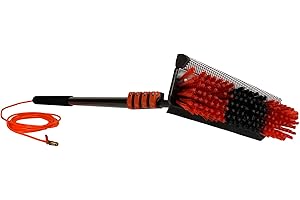 Genius Telescopic Hydrocleaner Set di 6 spazzole per la pulizia | Asta telescopica con spazzola, 7 metri di lunghezza, per vetro, tetti, auto, roulotte, funzione di pulizia 5 in 1 con tubo dell'acqua