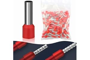 ELNLE Aderendhülsen 10mm2 18mm Lang Isoliert-150 Stk Aderendhülsen Teilisoliert Rot Wiederverschließbar (10mm²x18mm)