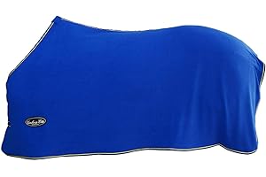AMAHORSE Coperta Polar in pile antipilling con chiusura anteriore clip cavallo EQUITAZIONE (145, BLU ROYAL)