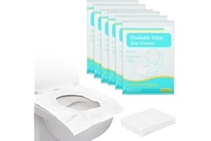 AUROAY 120 Unidades Protector WC Desechable - 12 Paquetes (10 Unid. Individual) Soluble en Agua, Cubierta Higiénica para Viajes, Hoteles, Baños Públicos, Niños/Adultos