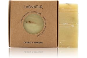 SYS Labnatur Jabón Natural Cedro y Romero Artesanal - Antioxidante, Hidratante y Tonificante - Con Aceites de Oliva y Coco - Vegano y Sin Aceite de Palma - Fabricado en España - 100 g
