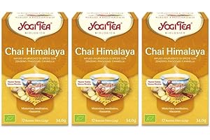 Yogi Tea - Himalaya Bio - Infuso Ayurvedico - Miscela di Zenzero, Finocchio e Cannella - Senza Caffeina - Confezione da 3x17 bustine (51 bustine in totale)