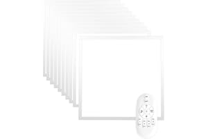 ‎XTEND ECOLIGHT Xtend 10x LED Panel 62x62 6000K Kaltweiß dimmbar | 40W Tageslichtweiß LED Rasterleuchte LED Einlegeleuchte | inkl. Trafos 1 Fernbedienung Rasterdecken PMMA PLe2.2