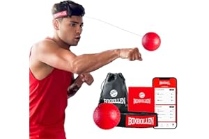 Boxbollen Original con aplicación, Utilizada por celebridades, Pelota de Boxeo MMA Gear - Bola de Boxeo con Correa Ajustable - Integración interactiva de la aplicación Boxball - 1 Paquete