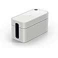 Durable CAVOLINE Cable Management Box S | Safely Store Power Blocks and Cables | Premium Flame Retardant Plastic | Small Box in Grey