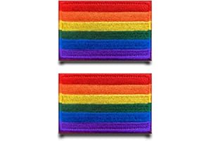 TUYATEZHI 2 Stück Regenbogen Flagge Patch Stickerei Taktische Militär Patch,Aufnäher Mit Nylon Airsoft Für Taktische Kleidung Jacke Stickereibänder Taschen Abzeichen Rucksäcke