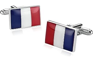 ANAZOZ Boutons de Manchette France Drapeau Italien Vert Blanc Rouge Acier Geek Homme Originaux