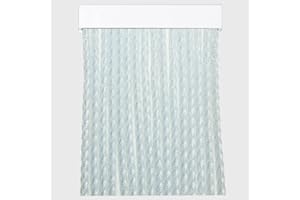 Cortinas - Tenda in corda per esterni, in plastica PVC e barra in alluminio, ideale per terrazze e verande, anti-mosche, trasparente, 210 x 90 cm