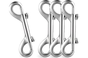 Mabor 4Pcs Double Ended Snaps, 3.5 Inch Zinc Alloy Trigger Metal Clip, Silver Double Sided Snap Hooks Carabiner for Pet Dog Leash Water Bucket Key Holder Home Indoor Outdoor Supplies