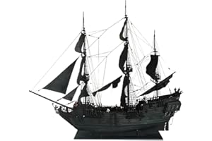ExploTex Kit en bois médiéval « Black Pearl » à l'échelle 1/50, série bateau pirate, kit en bois (version kit à construire)