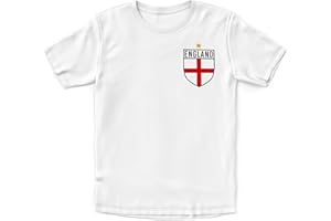 Purple Print House England Shirt Kids - Boys England Badge Retro T Shirt - Country European 2024 English Supporters Gifts for Kids