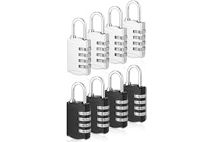 XESPIS 8-pak kłódek szyfrowych, kłódka szyfrowa mała, kłódka z kodem numerycznym, wykonana ze stopu cynku, odporna na warunki atmosferyczne, kłódka szyfrowa 8-cyfrowa, do szkoły, szafki, szopy