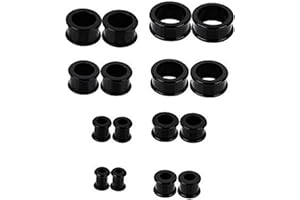 Zeayebsr 16 Piezas Expansores de Oreja de Túnel de Carne de Silicona Expansores de Piercing de Cuerpo de Enchufe,Piercing Dilatador para Hombres y Mujeres Negro