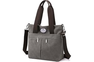 HUA ANGEL Bolso Bandolera de Lona Grande Hobo con Múltiples Bolsillos Bolso de Mano Grande para Mujer con Asa Superior Bolsa Mamá De Trabajo Deporte Viaje La Compra