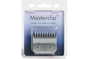 Masterclip Cuchilla de corte para perros A5, cuchillas de corte 50F, 40F, 30F, 15F, 10F, 9F, 7F, 7, 5F, 5#, 4F, 4# 3F, 3# 2F, 2# 5/8N, compatible con Oster y Andis (5#)