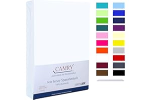 Camry Spannbettlaken 140x200cm - 160x200cm Weiss Baumwolle Bettlaken Jersey Spannbetttuch Oeko-Tex 100