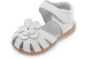 Aileese Toddler Baby Little Kid Girl Genuine Leather Soft Closed Toe Fashion Beach Sandals Summer Shoes