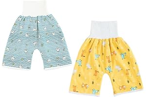 AOOPOO 2 Stück Baby Windelrock Windelhose Töpfchen Trainingshose für Kinder Töpfchentraining für Jungen Mädchen Wasserdicht Saugfähig Baby Trainerhose Kleinkind Töpfchen Hosen 0 Jahre - 8 Jahre