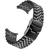 Kai Tian Stainless Steel Curved End Bracelet for Men Women 20mm 22mm Conical Strap Three Dimensions Watch Replacement Strap D