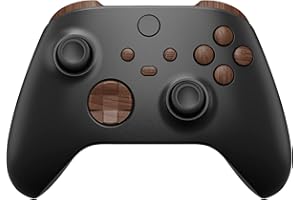 eXtremeRate Tasti Pulsanti Ricambio per Xbox Series X Controller Trigger LB RB LT RT Bumper Grilletti D-pad Pulsante ABXY per Xbox Series S Joystick(Venatura del Legno)